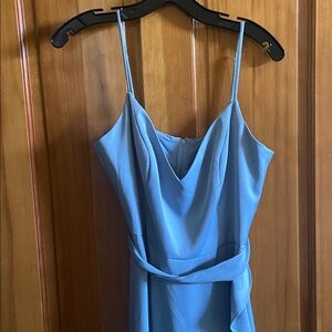 David's Bridal Light Blue Spaghetti Strap Dress